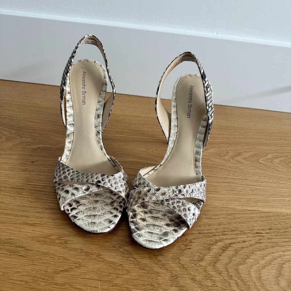 Alexandre Birman Snakeskin Slingback Heels